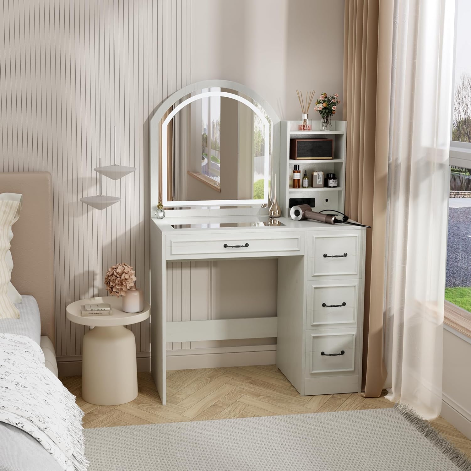 Home Outlet Bathroom Mirrors - Modern Makyaj Masası, Işıklı Ayna, Cam