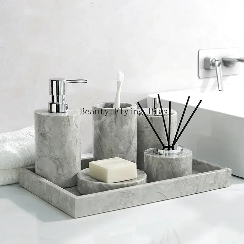 Zara Home Bathroom Set - Doğal Mermer Banyo Aksesuarları Setleri Sabunluk
