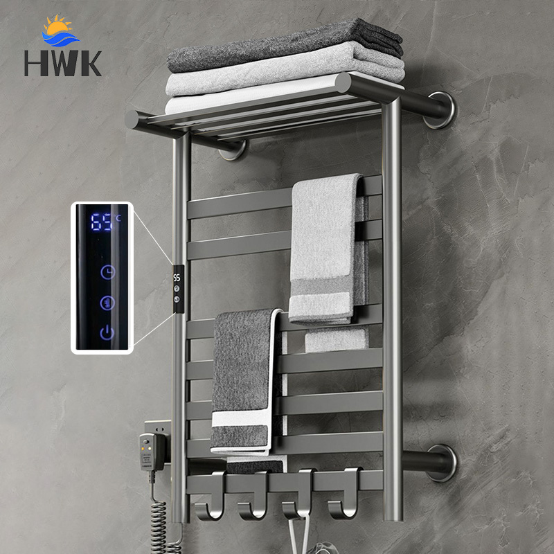 Towel Warmer Electric - Siyah/Beyaz/Gri Havlu Kurutucu. Raflı Dijital Ekranlı