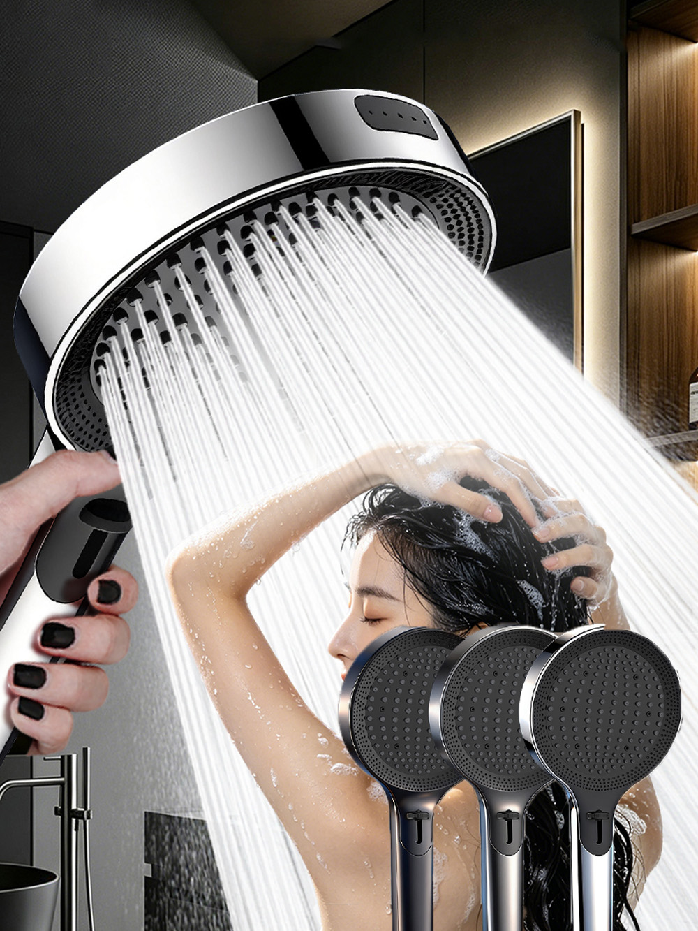 Home Bathroom Taps - Dört hızlı yüksek basınçlı duş başlığı