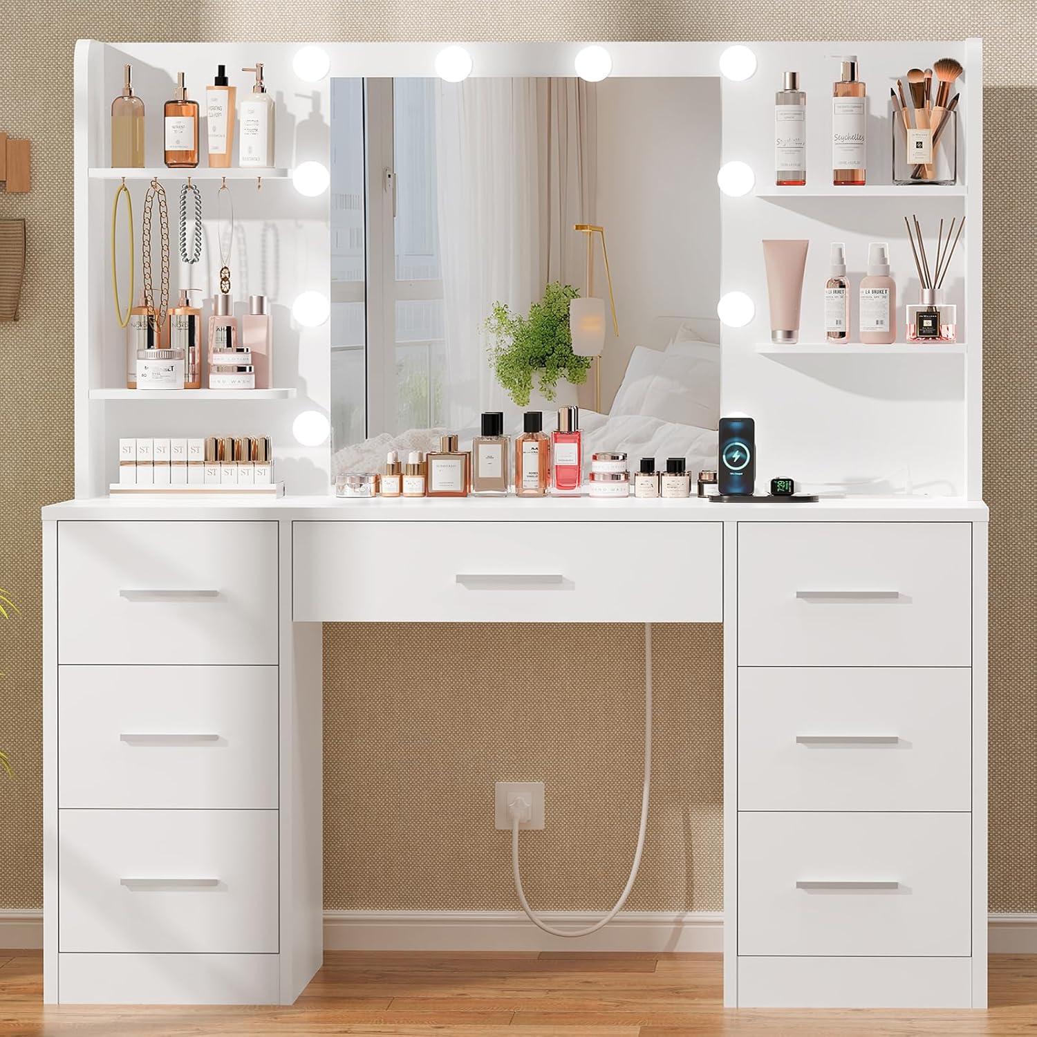 Home Outlet Bathroom Mirrors - Büyük Makyaj Masası, LED Işıklı Ayna,