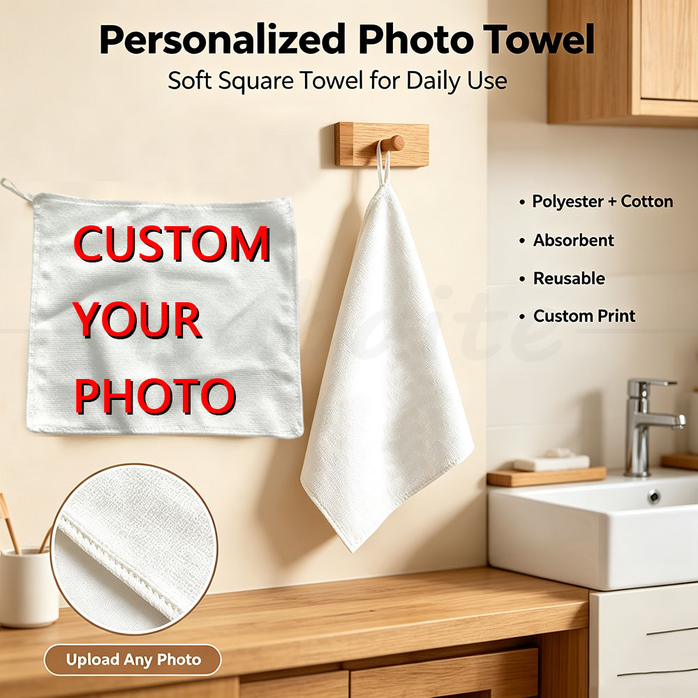 Home Bathroom Images - Özel Fotoğraf Baskılı Kare Havlu El