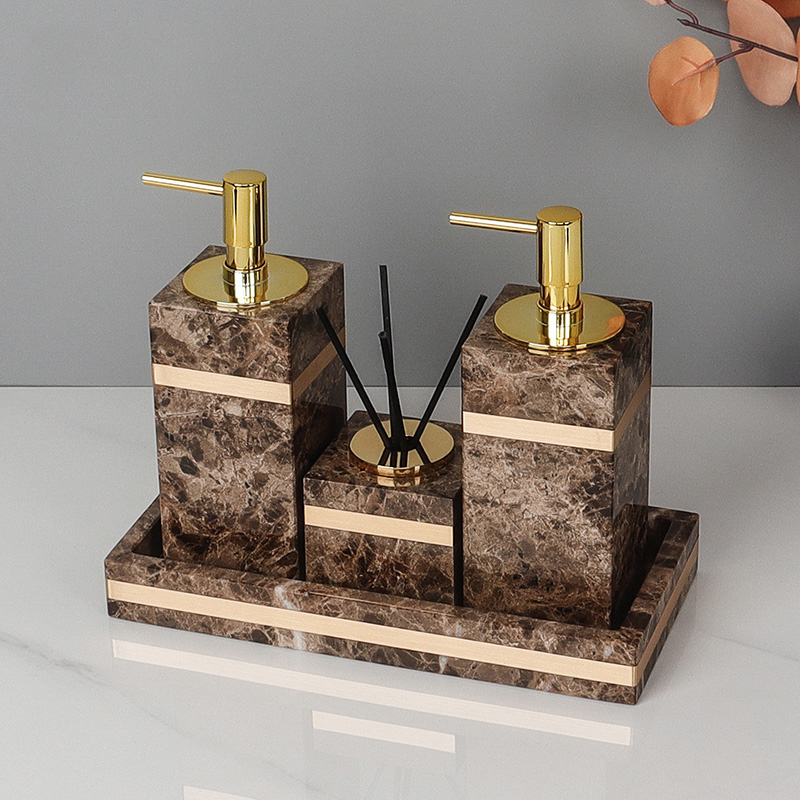 Emperador koyu doğal mermer ba - Zara Home Bathroom Set incelemesi ve fiyatı