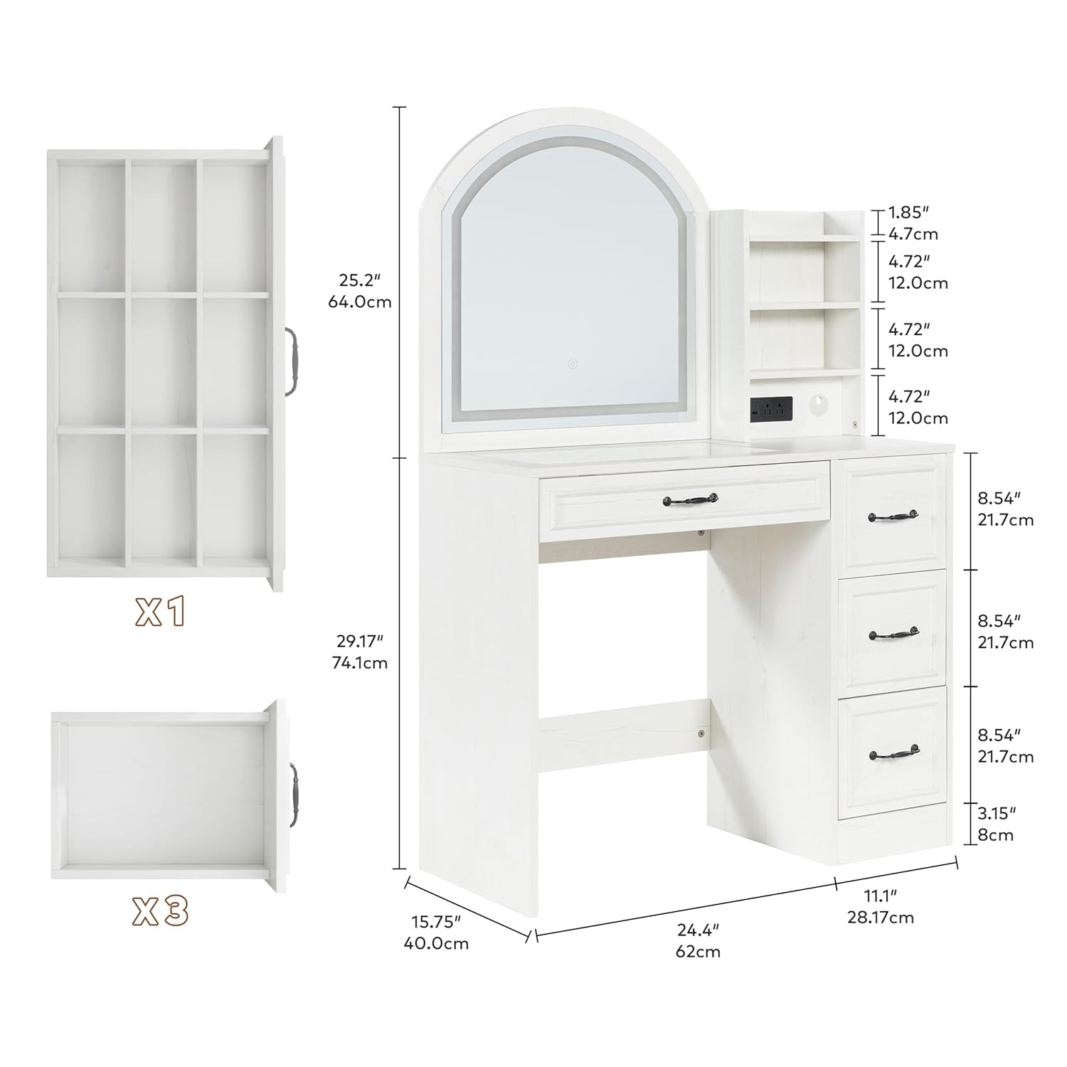 Modern Makyaj Masası, Işıklı A - Home Outlet Bathroom Mirrors incelemesi ve fiyatı