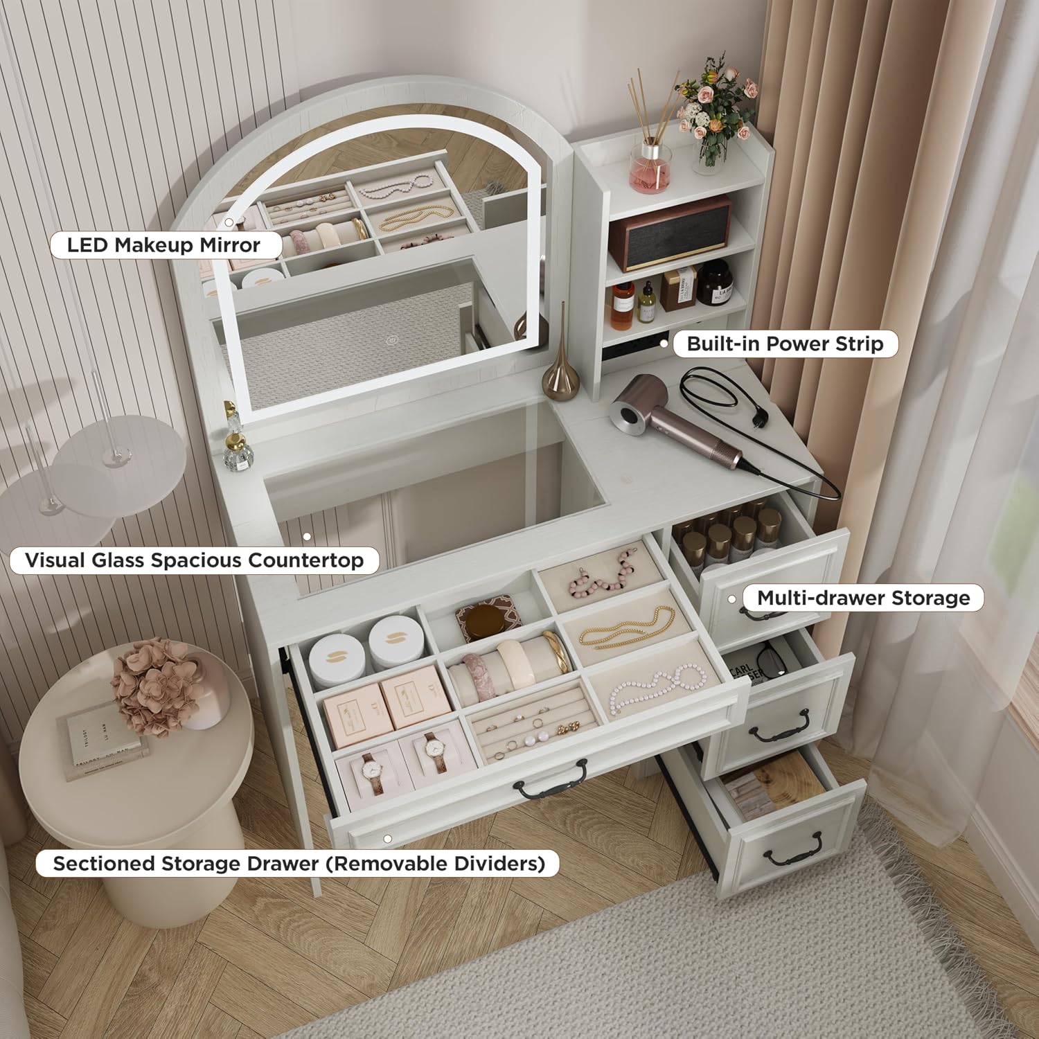 Modern Makyaj Masası, Işıklı A - Home Outlet Bathroom Mirrors incelemesi ve fiyatı