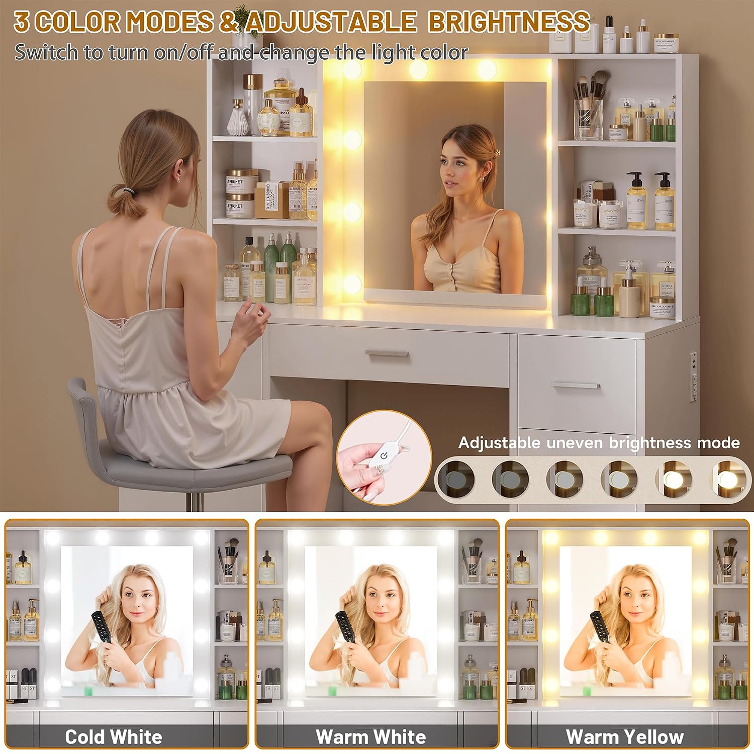 Büyük Makyaj Masası, LED Aynal - Home Outlet Bathroom Mirrors incelemesi ve fiyatı
