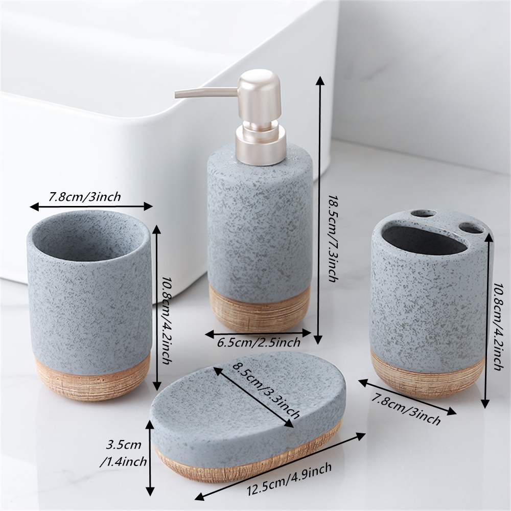 4 adet kahverengi tabanlı sera - Zara Home Bathroom Set incelemesi ve fiyatı