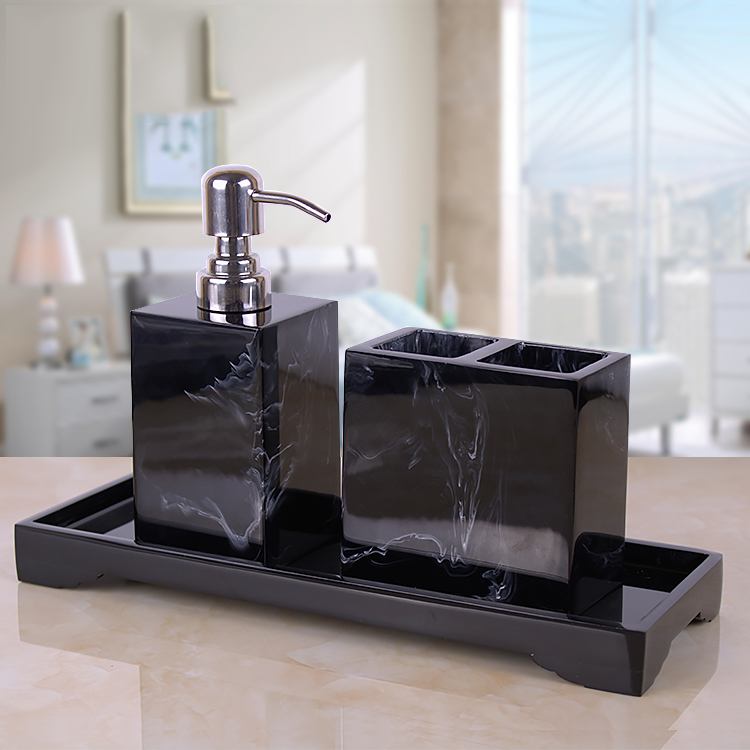 Siyah mermer desen tepsi reçin - Zara Home Bathroom Set incelemesi ve fiyatı