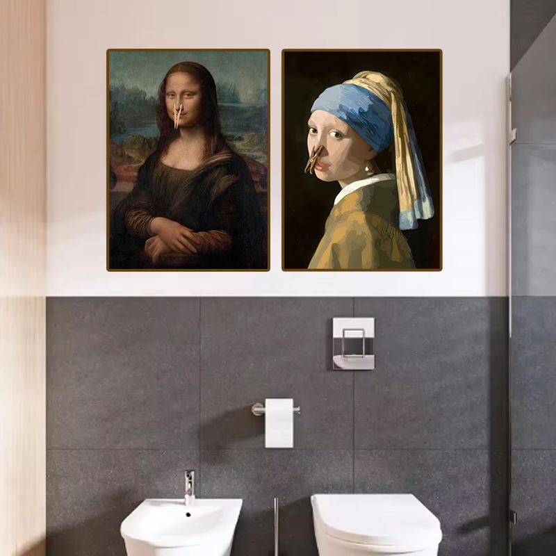 1 adet Komik Soyut Banyo Tuval - Home Design Bathroom incelemesi ve fiyatı